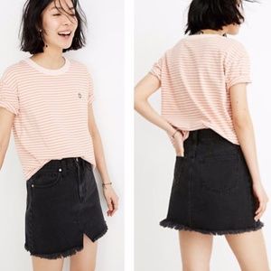 NWT Madewell Rigid Denim A-Line Mini Skirt Black SZ-26